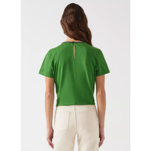 LK Bennett Vita Cotton Plaited Trim T Shirt